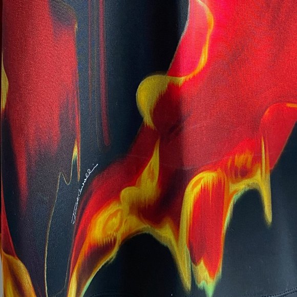 JUST CAVALLI Black Fire Design Dress - Picture 4 of 8